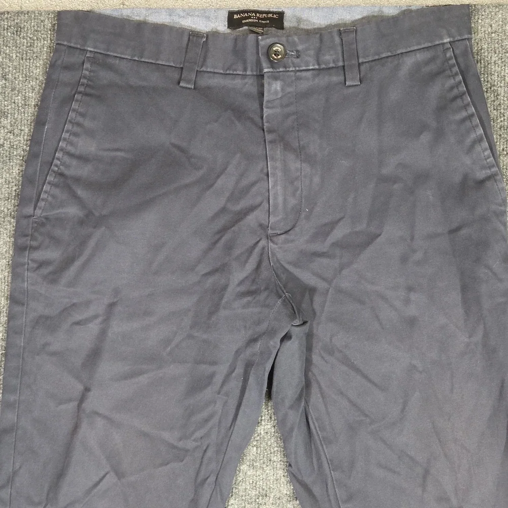 Banana Republic Emerson Chino Mens 31x30 Navy Blue Straight Leg Pants Trousers
